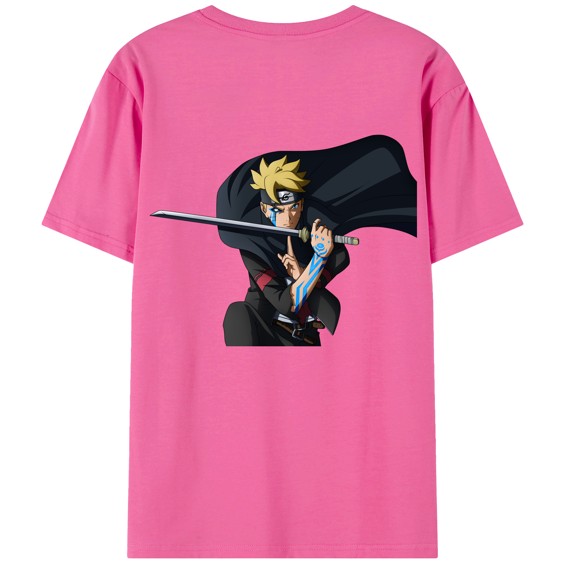 （画像用） NARUTO -ナルト- うずまき ボルト Uzumaki Boruto レディース半袖Tシャツ(バックプリント)